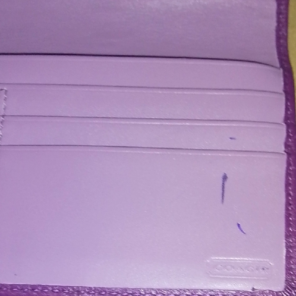 Coach Purple Leather Wallet - Picture 8 of 8
